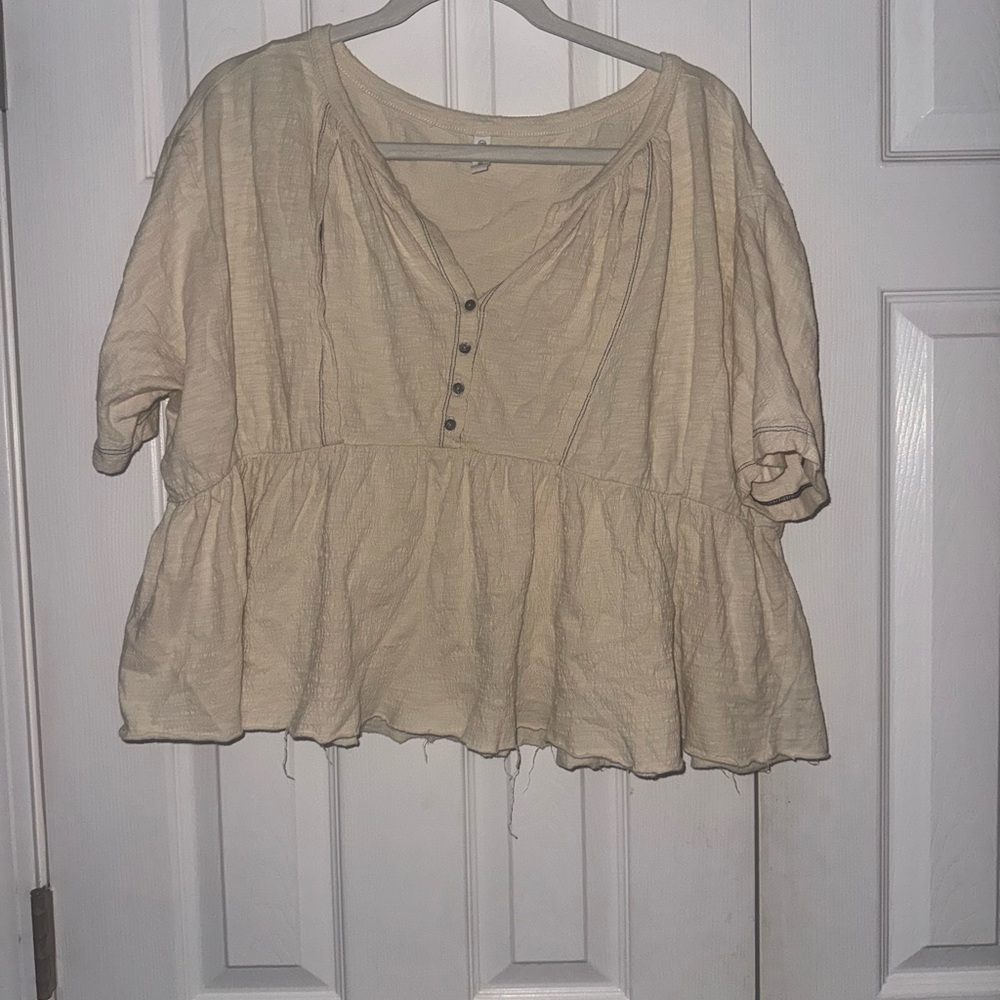 Wishlist Cream Peplum Blouse